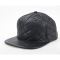 Black Texture Leather Brim Snapback Hats al por mayor